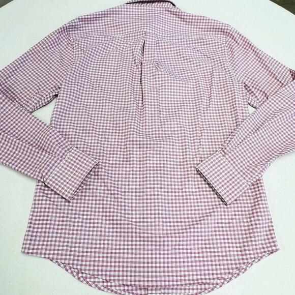johnnie-O Dean Performance Button Up Shirt Rose Size Small Pink/Purple White NWT - Picture 6 of 7